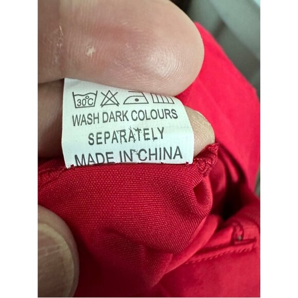 Two-Piece Red Maxi Skirt & Bow Crop Top Set With Belt M Polyester/Spandex Blend - Picture 6 of 7